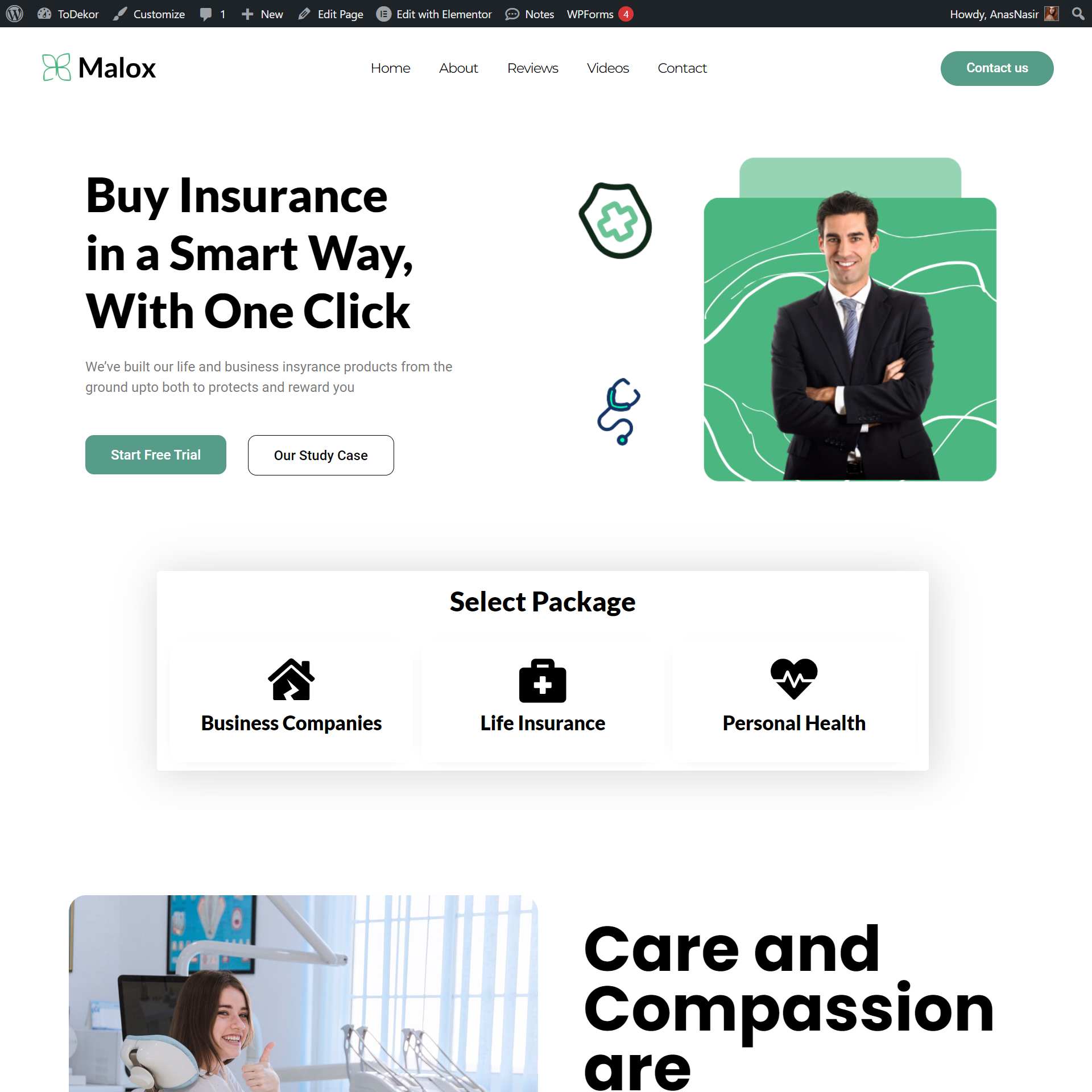 Malox Insurence Website for Client in US